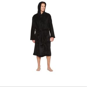 Men’s black robe with hoodie